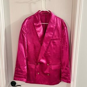 And Now This L Women’s Pink Satin Blazer